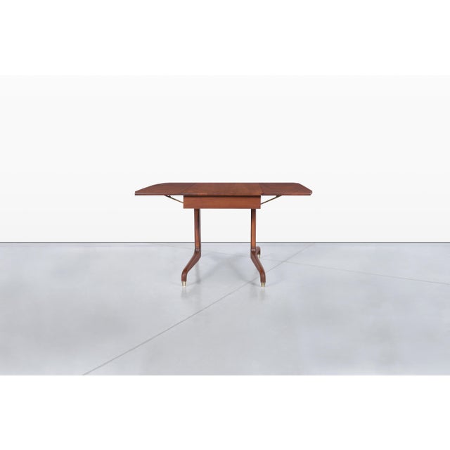 Wood 1950s Mid-Century Drop-Leaf Extension Dining Table by Extensole Corporation For Sale - Image 7 of 15