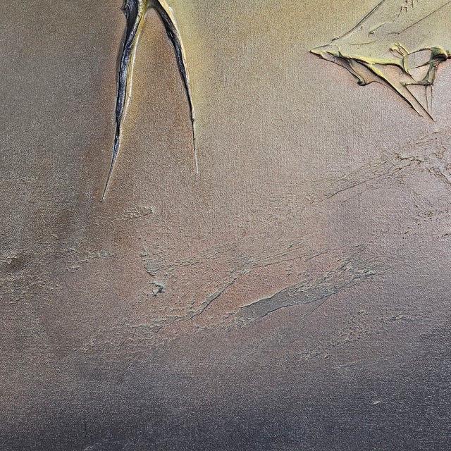 1970s Large Scandinavian Modern Abstract Oil Painting Signed Ivar Bruun, Gilt Frame, 46" For Sale - Image 5 of 12