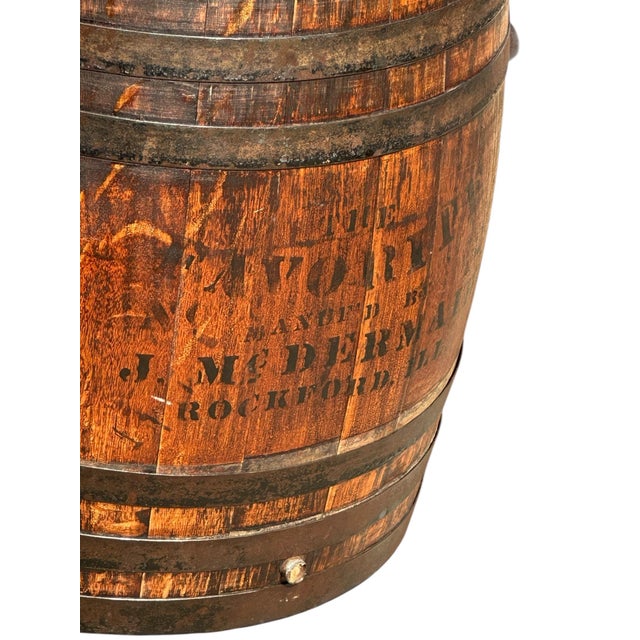 Early 20th Century Antique Oaken Barrel Butter Churn on Tiger Maple Frame Showroom Quality For Sale - Image 5 of 12