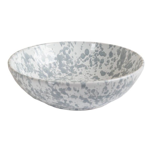Taverna Speckled Serving Bowl, Gray/White For Sale