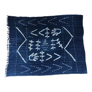 African Indigo Hand-Made Textile Throw For Sale
