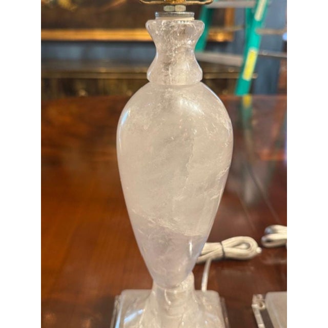 Pair of Rock Crystal Lamps From Brazil For Sale In Dallas - Image 6 of 6