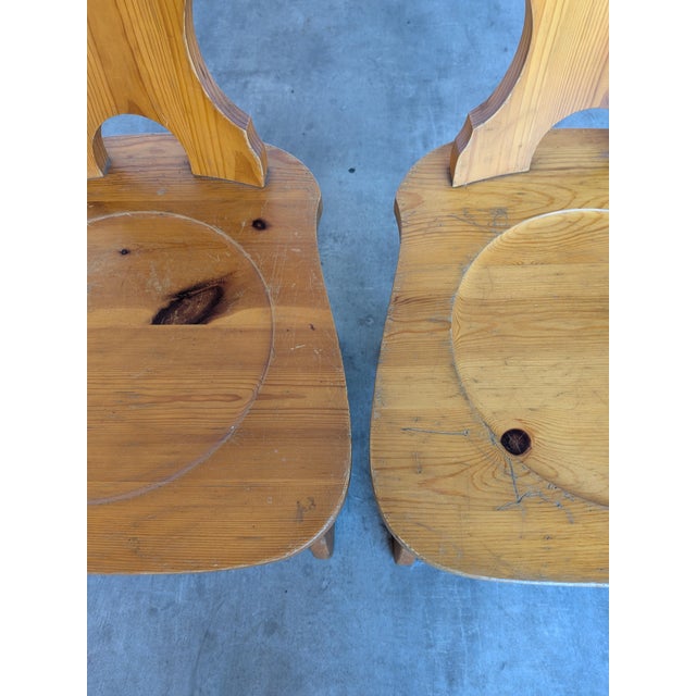 Vintage Tyrolean Wooden Heart Cut-Out Backrest Farmhouse Chair, 1970s, Set of 3 For Sale - Image 12 of 18