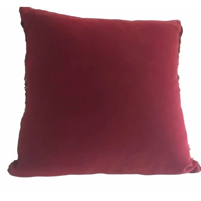 Abstract Vintage Silk Pink Peony Damask Pillow For Sale - Image 3 of 5