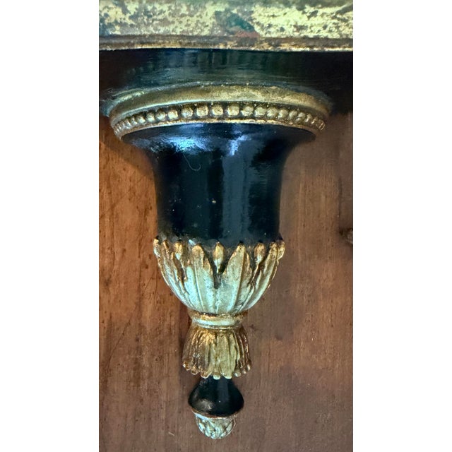 Pair of Ebony and Gilt Neoclassical Style Wall Shelves - For Sale - Image 11 of 12