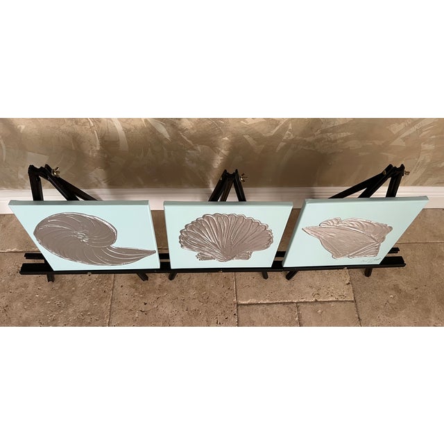 Mint & Silver Seashell Collection, Designed by Cheryl P. Kohloff Dimensions: 12" x 12" Canvas Color Palette: Mint & Silver...