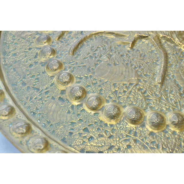 Brass Early 20th Century Hand-Engraved Spanish-Colonial Brass Tray For Sale - Image 8 of 12