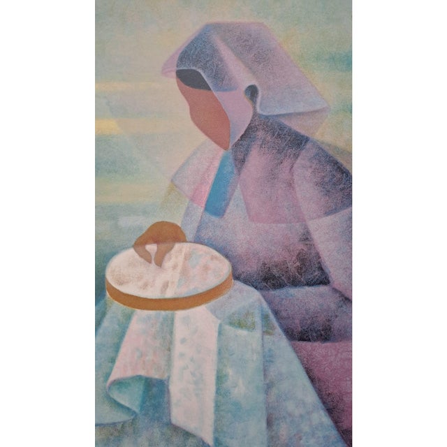 Louis Toffoli, The Embroiderer, Lithograph For Sale - Image 3 of 7