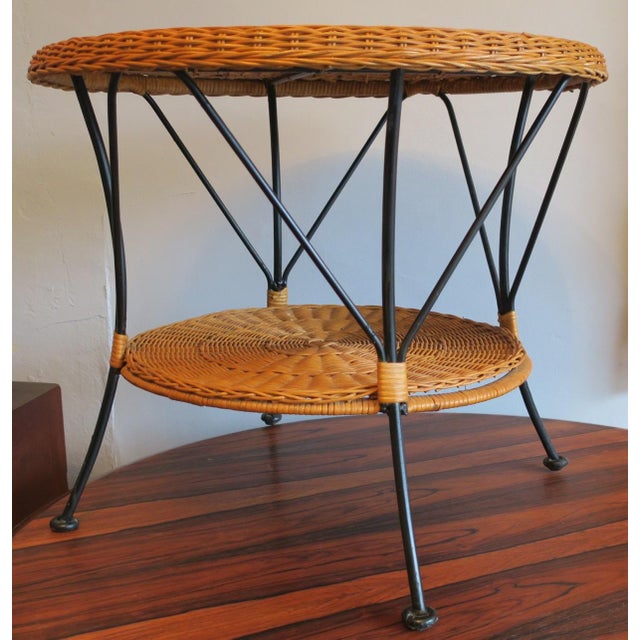 Two-Level Coffee Table in Bamboo and Iron, 1960s For Sale - Image 10 of 10