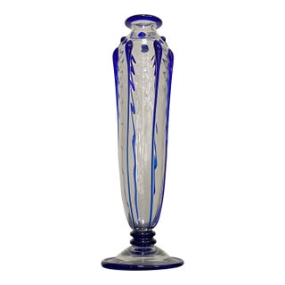 Art Deco St. Louis France Art Verrier Cobalt Crystal Bud Vase For Sale