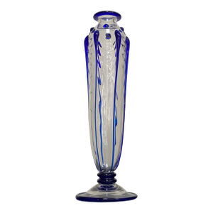 Art Deco St. Louis France Art Verrier Cobalt Crystal Bud Vase