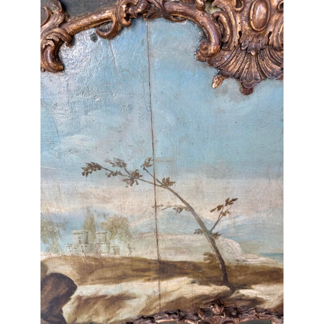 Blue 19th Century Italian Landscape Oil on Panel Painting For Sale - Image 8 of 12