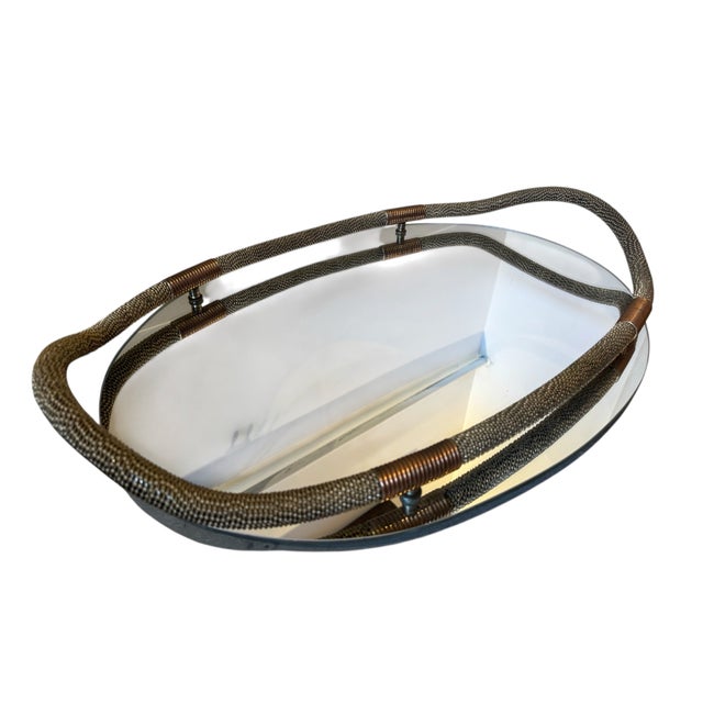 Vintage Art Deco Mirrored Tray Attributed to Fontana Arte For Sale - Image 11 of 13