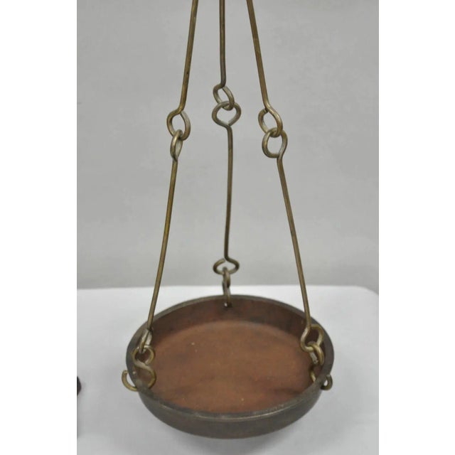 Mid 19th Century Antique English Gothic Arts & Crafts Hand Wrought Iron Balance Beam Scale For Sale - Image 10 of 12