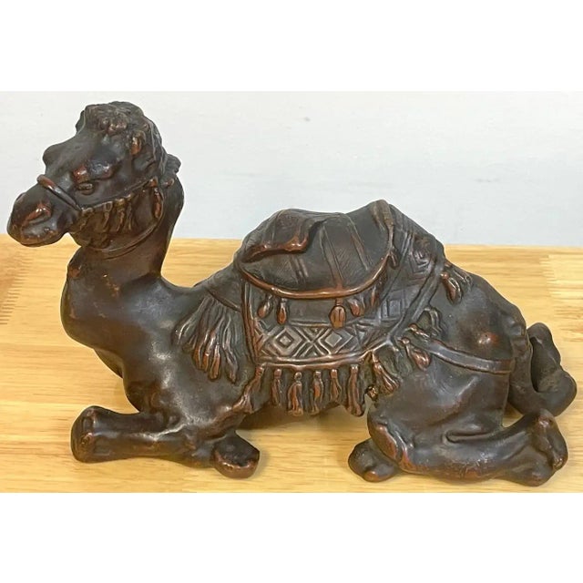 Metal 1920s Bronze Clad Sculpture of a Seated Moorish Camel For Sale - Image 7 of 11