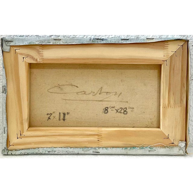 Textile American Vivid Abstract Expressionist Art Oil Painting Norman Carton, Wpa Artist For Sale - Image 7 of 7