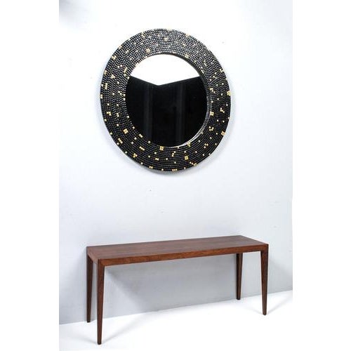 Large Round Mirror with Mosaic For Sale - Image 3 of 7