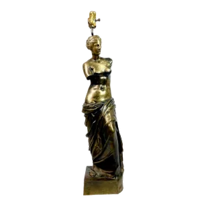 Midcentury Neoclassical Cast Bronze Venus De Milo Table Lamp