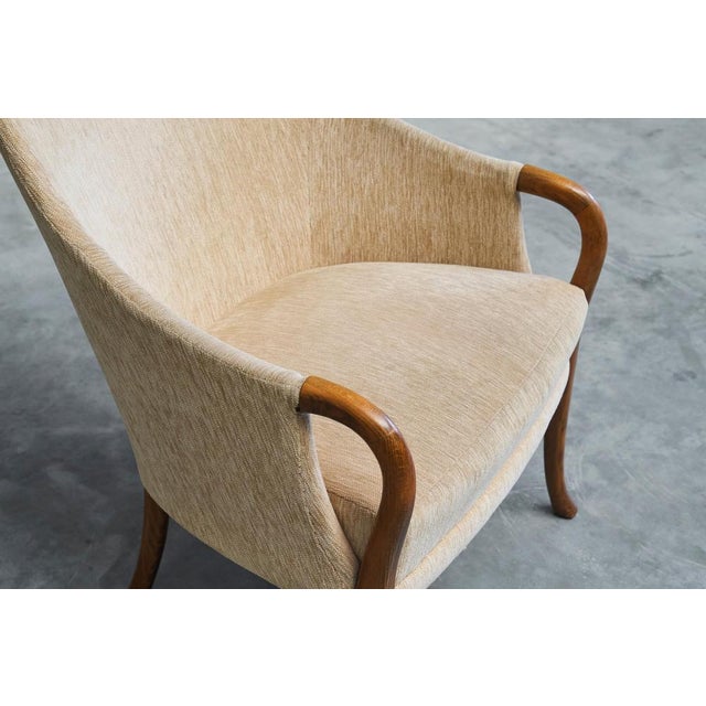 Mid-Century Armchair in Wool and Beech, Europe, 1950s For Sale - Image 9 of 14