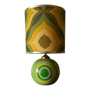 Space Age Green Ceramic Table Lamp, Italy 1960s