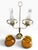 Large Vintage Deena Products Co. #267 Brass Twin-Arm Hurricane Lamp With Amber Hobnail Glass For Sale In Portland, ME - Image 6 of 8