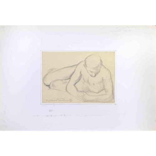 Modern Kiyoo Fujiwara, Seated Torso, Graphite on Paper, 1964 For Sale - Image 3 of 3