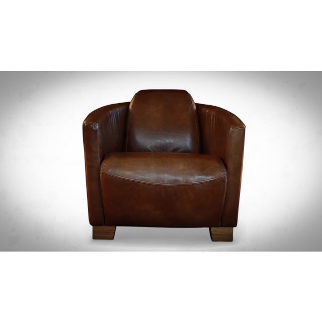 Halo Mars Aviator Rocket Club Armchair in Cigar Brown Leather from Timothy Oulton, 2010s, in Flawless conditions. Designed...