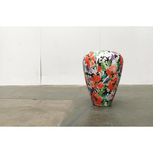 1980s Large Vintage Postmodern German Floral Floor Vase from Steuler For Sale - Image 5 of 18