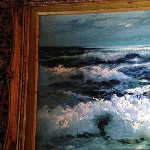 Textile Roal English Seascape Painting For Sale - Image 7 of 9
