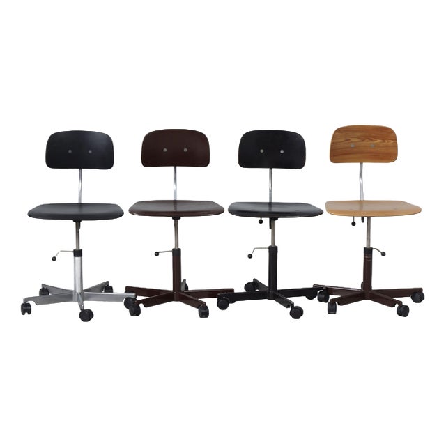 Kevi Office Chairs by Jørgen Rasmussen for Kevi A·S, 1970s, Set of 4 For Sale