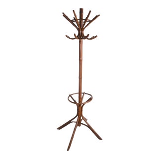 Victorian Coat Tree Rack in Faux Bamboo For Sale