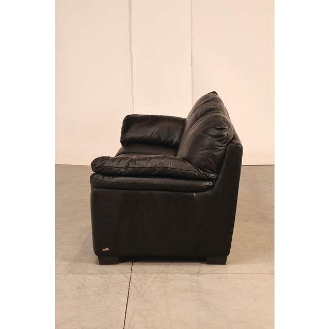 Italsofa Pair of Black Leather Sofas For Sale - Image 16 of 18