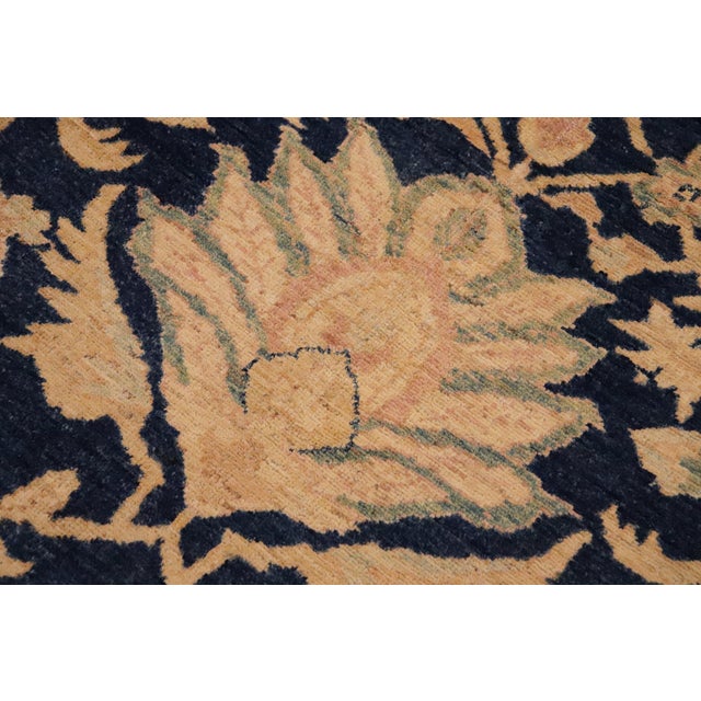 Classic Ziegler Blue Beige Hand-Knotted Wool Rug - 9'0'' X 12'6'' For Sale - Image 4 of 8