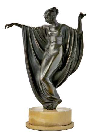 Art Deco Bronze Sculpture of Woman Dancing - Signed M Draper