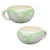 Cabbage Ware Green and Cream Coffee Cups or Soup Mugs - Set of 3 For Sale - Image 4 of 7