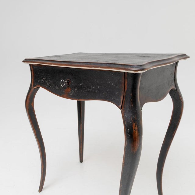 Baroque Style Black Side Table, Late 19th Century For Sale - Image 4 of 6