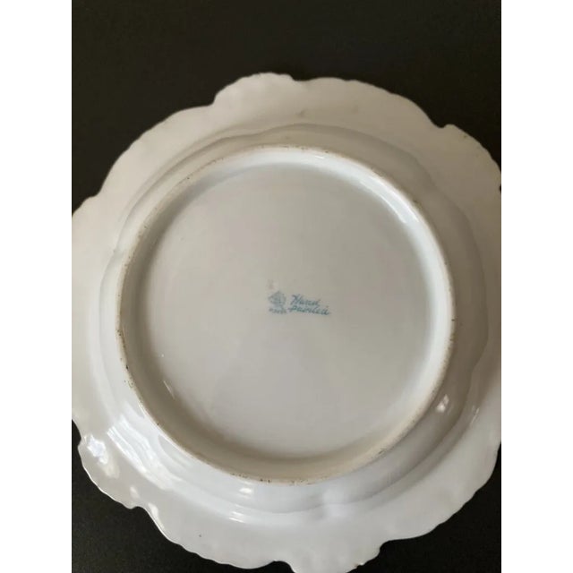 Early 20th Century Hand Painted Gold Nippon Green Floral Victorian Roses Porcelain Bowl, Japan For Sale - Image 10 of 12