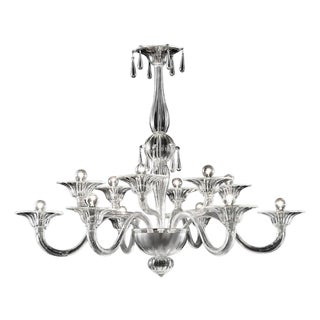 Transparent Venetian Murano Glass Chandelier by Simoeng For Sale
