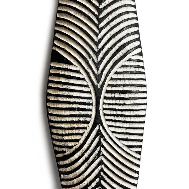 Tribal Zulu Elongated Vintage Shield Wall Art For Sale - Image 3 of 4