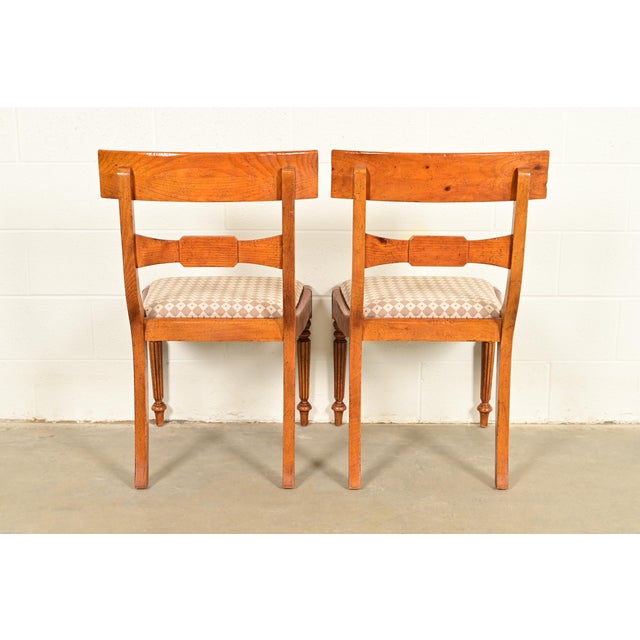 Baker Furniture English Regency Carved Maple Side Chairs or Dining Chairs, Pair For Sale - Image 12 of 15