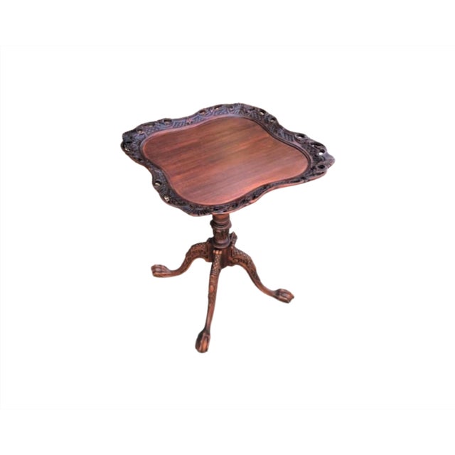 Mid 20th Century Mid Century Square Pie Crust End Table Chairish
