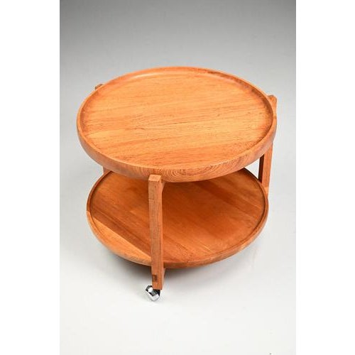 Wood Vintage Oak Serving Trolley For Sale - Image 7 of 10