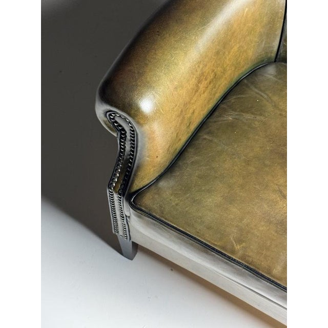 Green Sheepskin Club Armchair For Sale - Image 11 of 15