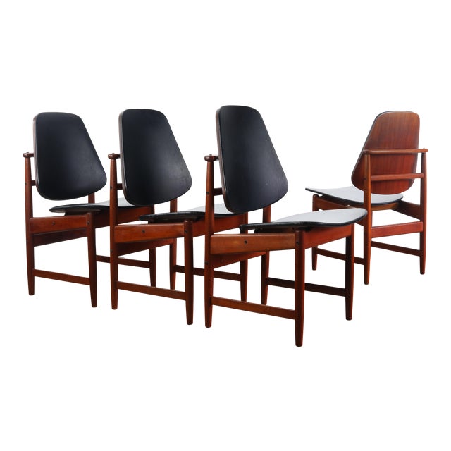 Arne Hovmand Olsen Dining Chairs in Teak Denmark - Set of 4 For Sale