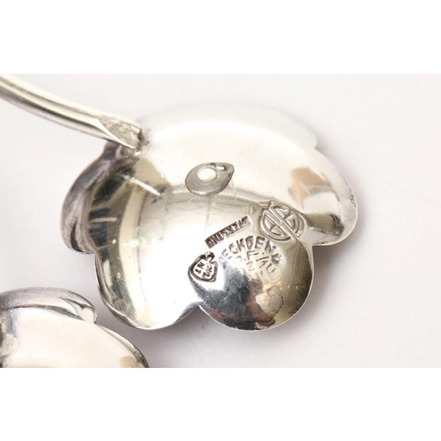 Silver Vintage Sterling Silver, Amethyst, Citrine Flower Pin Brooch Hallmarked For Sale - Image 8 of 8