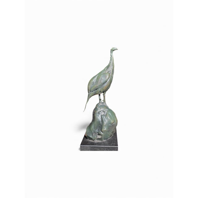 American 1980s Bart Walter’s (American 20th Century ) Bronze Turkey Sculpture on Marble Pedestal. Signed 1 of 8 For Sale - Image 3 of 10