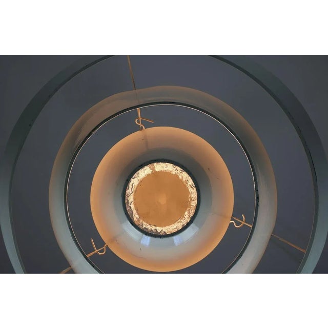 White Mid-Century Modern Industrial Danish Cascade Pendant Lamp For Sale - Image 8 of 16