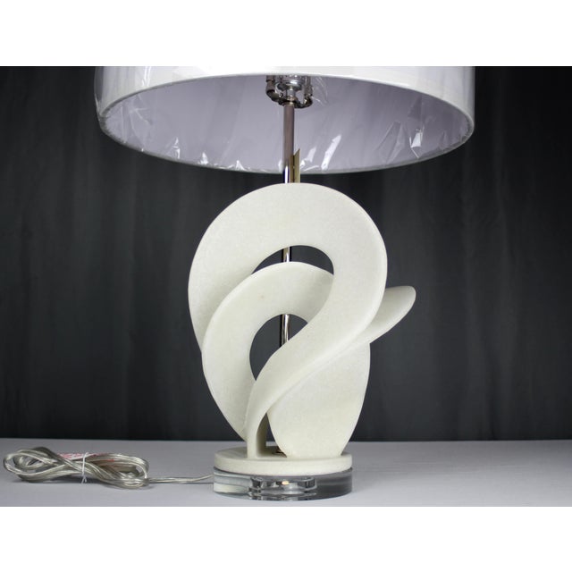 Glass Glow Sculptural Resin Table Lamp With Crystal Base by Jamie Young For Sale - Image 7 of 12