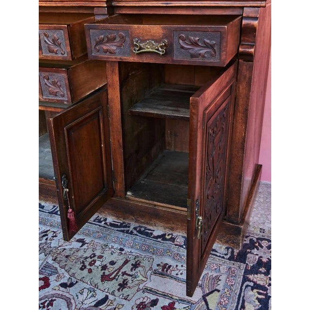 2000 - 2009 English Sideboard with Large Mirror Hand Carved For Sale - Image 5 of 15