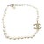 Chanel Gold CC Pearl Short Pearl Necklace For Sale